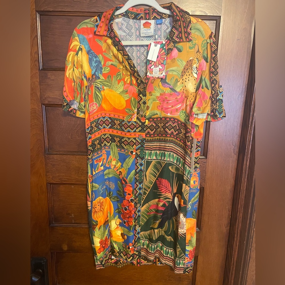 NWT - Farm Rio - Buttoned Shirt Dress - Small